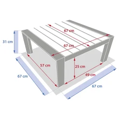 Mesa de centro EVASION beige 67x67cm