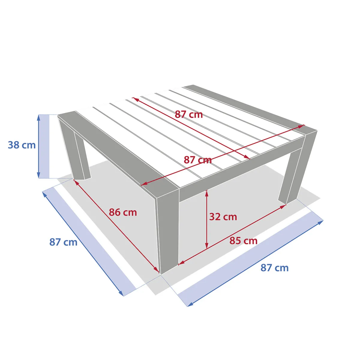 Mesa de centro EVASION gris oscuro de aluminio