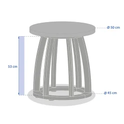 Mesa de centro LEMINDO de madera de eucalipto 50cm