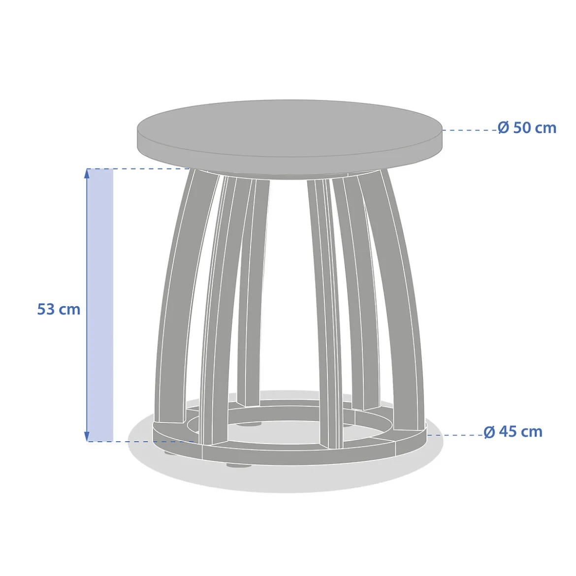 Mesa de centro LEMINDO de madera de eucalipto 50cm