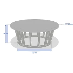 Mesa de centro LEMINDO de madera de eucalipto