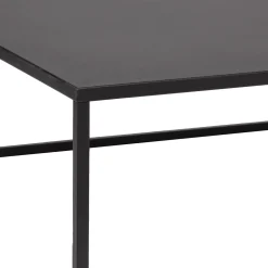 Mesa De Centro Negra De Metal 100x100x36Cm
