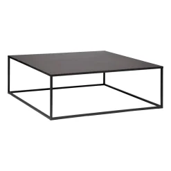 Mesa De Centro Negra De Metal 100x100x36Cm