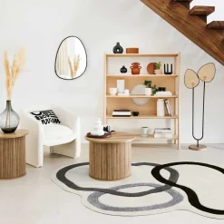 Mesa De Centro Redonda Beige Colva 45cm