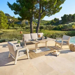 Mesa de centro SALIMIA elevable beige