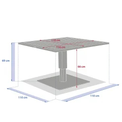 Mesa de centro SALIMIA elevable blanca