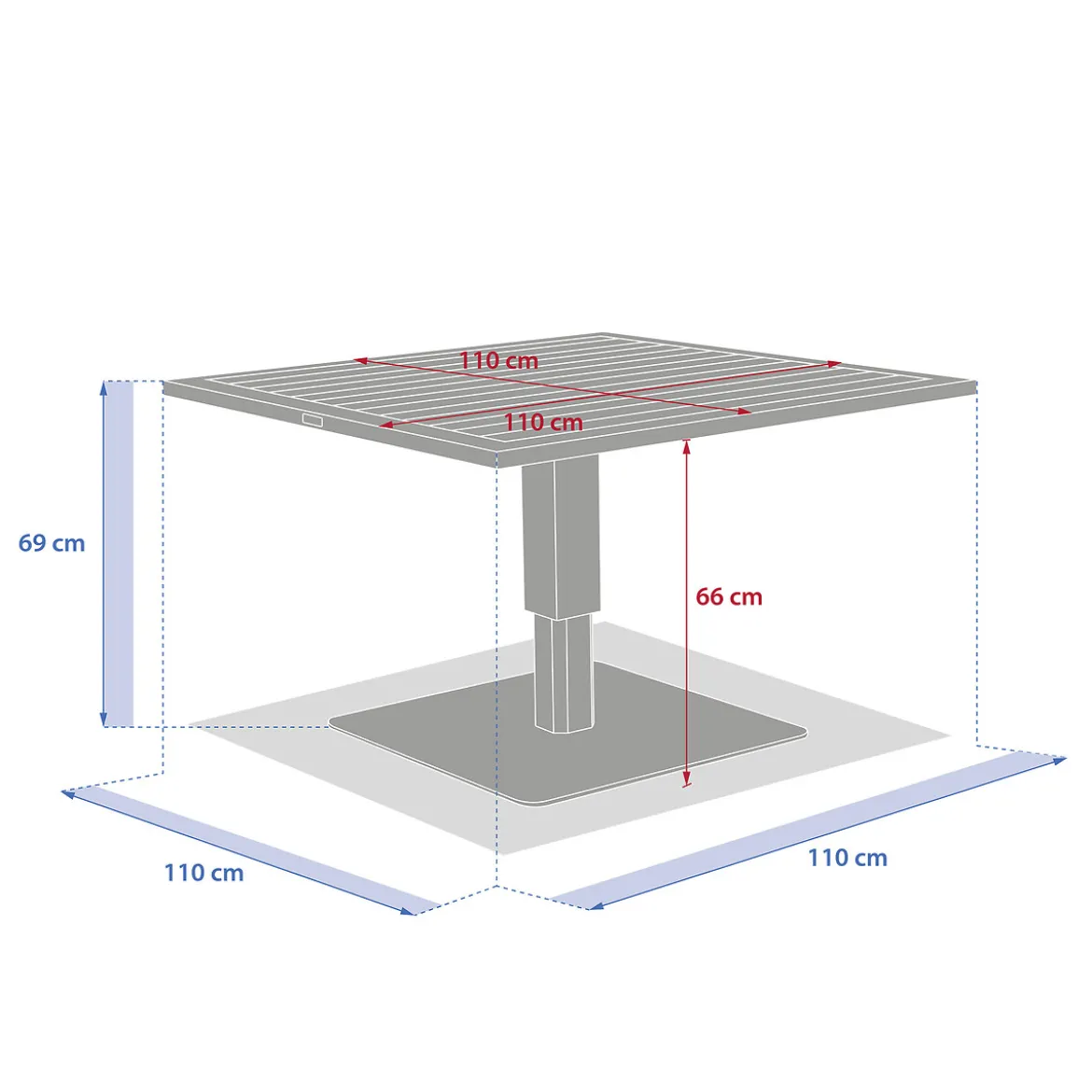 Mesa de centro SALIMIA elevable blanca