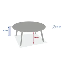 Mesa de centro SAONA verde 70cm