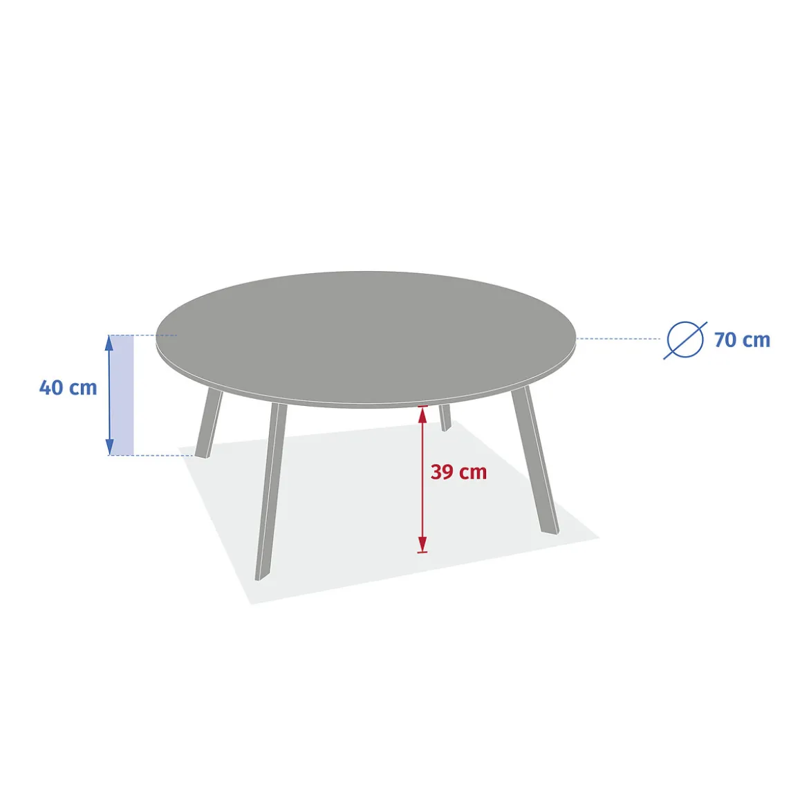 Mesa de centro SAONA verde 70cm