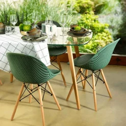 Mesa De Cocina Gally Con Tapa De Vidrio
