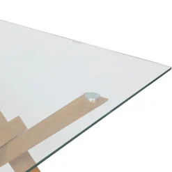 Mesa de comedor JOREL con tapa de vidrio 90x180cm