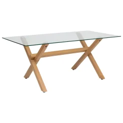 Mesa de comedor JOREL con tapa de vidrio 90x180cm