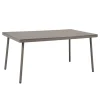 Mesa de exterior de acero beige