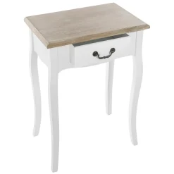 Mesa de noche con 1 cajón CHRYSA blanca
