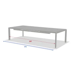 Mesa extensible automática ÉVASION beige 254-314cm