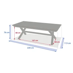 Mesa extensible AXIOME de aluminio 220-279cm