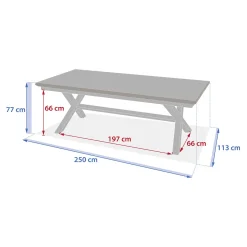 Mesa extensible AXIOME de aluminio 250-330cm