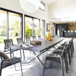 Mesa extensible AXIOME gris ardósia 250-330cm