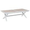 Mesa extensible AXIOME lino y blanco 250-330cm