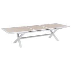 Mesa extensible AXIOME lino y blanco 250-330cm