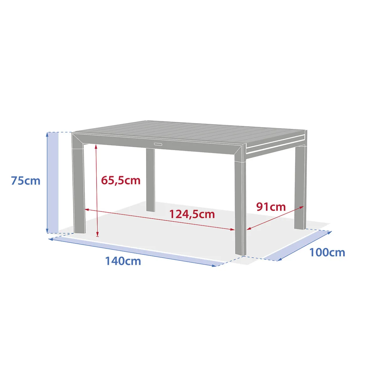 Mesa extensible deslizante 10 plazas EVASION