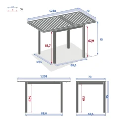 Mesa extensible FOLYA de aluminio y madera