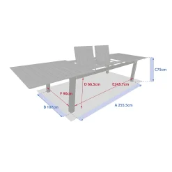 Mesa extensible MICEIRA en aluminio