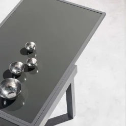 Mesa extensible PIAZZA gris graphite 90-180cm