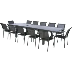 Mesa extensible PIAZZA gris graphite 200-320cm