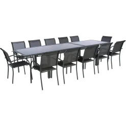 Mesa extensible PIAZZA gris graphite 200-320cm