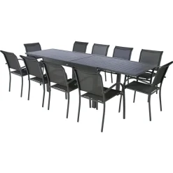 Mesa extensible PIAZZA gris graphite 135-270cm