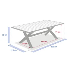 Mesa fija AXIOME de aluminio