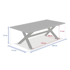 Mesa fija AXIOME de aluminio