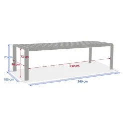 Mesa fija DOMILLY de aluminio marrón