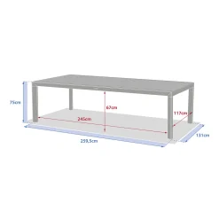 Mesa fija EVASION de aluminio 12 plazas