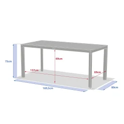 Mesa fija EVASION de aluminio 6 plazas