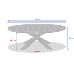 Mesa fija ORACLION redonda de aluminio