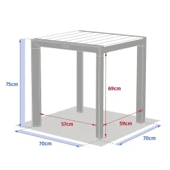 Mesa fija ÉVASION de aluminio 75x70cm