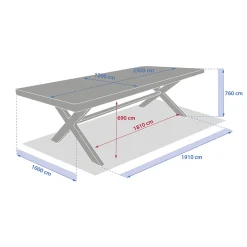 Mesa fija XENIA de madera de eucalipto