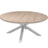 Mesa ORIENGO redonda blanca de madera acacia