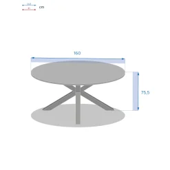 Mesa ORIENGO redonda graphite de madera acacia