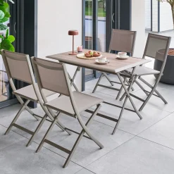 Mesa plegable AZUA truffe/café