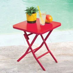 Mesa plegable GREENSBORO cuadrada roja