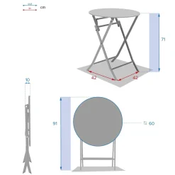 Mesa plegable GREENSBORO redonda argile