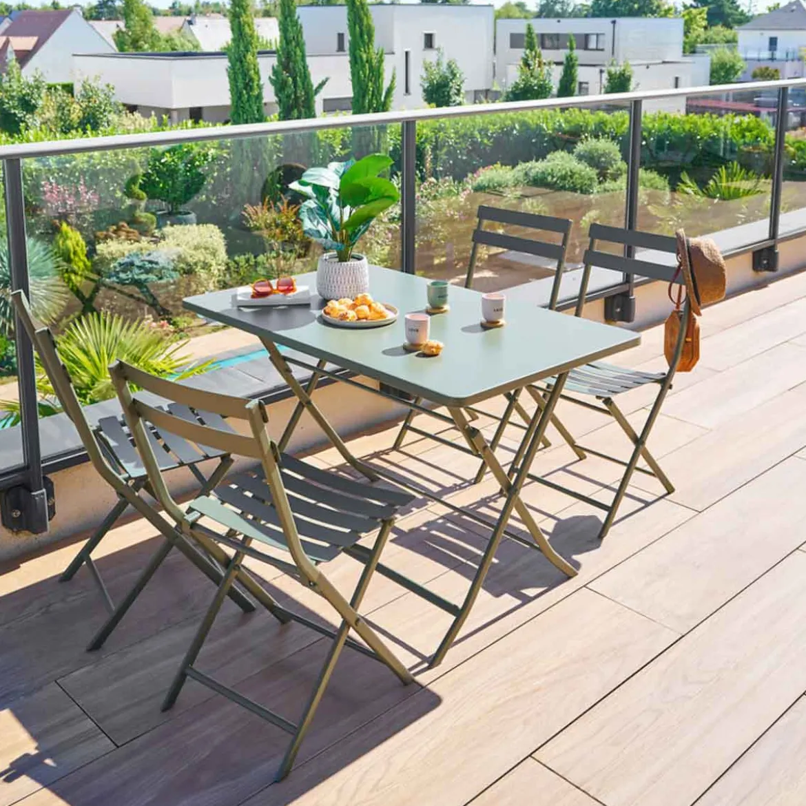Mesa plegable rectangular GREENSBORO verde
