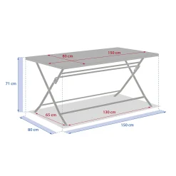 Mesa plegable rectangular GREENSBORO metal