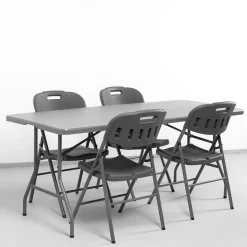 Mesa Plegable 180x75x74cm Gris
