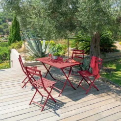 Mesa rectangular para 4 personas GREENSBORO roja