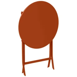 Mesa redonda plegable GREENSBORO naranja de metal