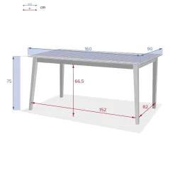 Mesa TIWI marrón de madera acacia 6 personas